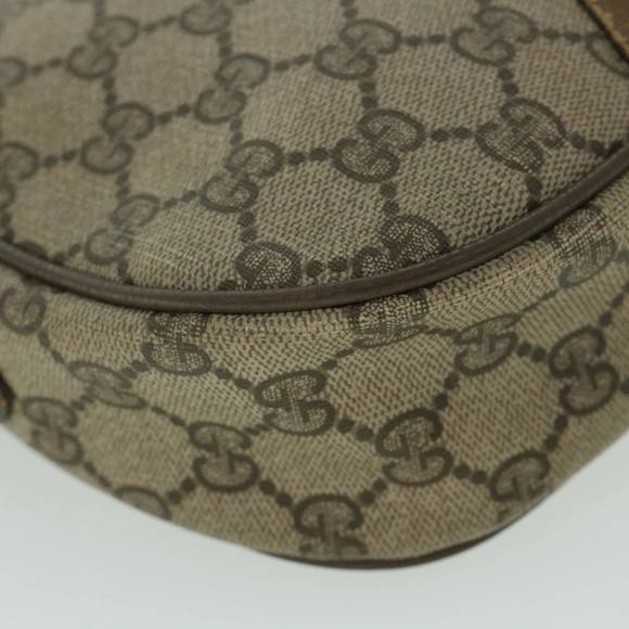 GUCCI GG Canvas Web Sherry Line Clutch Bag PVC Leather Beige Green Auth ep1670 - Picture 15 of 16